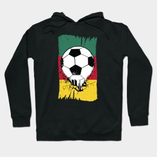 Vintage Cameroon Flag with Football // Retro Cameroon Soccer Hoodie